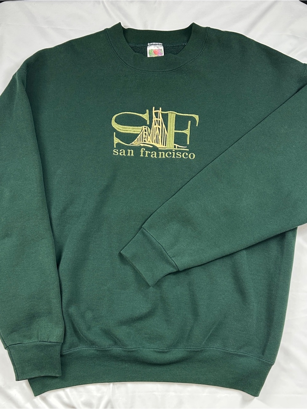 Vintage Fruit of the Loom San Francisco Embroidered Sweatshirt XL Green